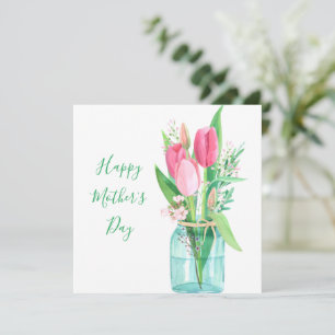Tarjeta de Día de la Madre de Tulips Rosa bonito B