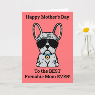 Tarjeta de Día de la Madre del Bulldog Francés Mer