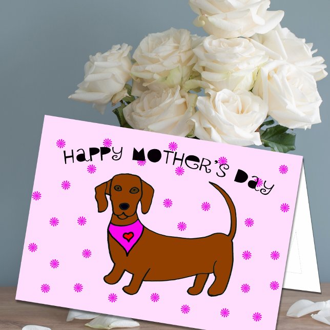 Tarjeta de Día de la Madre del perro — Daschund (Subido por el creador)
