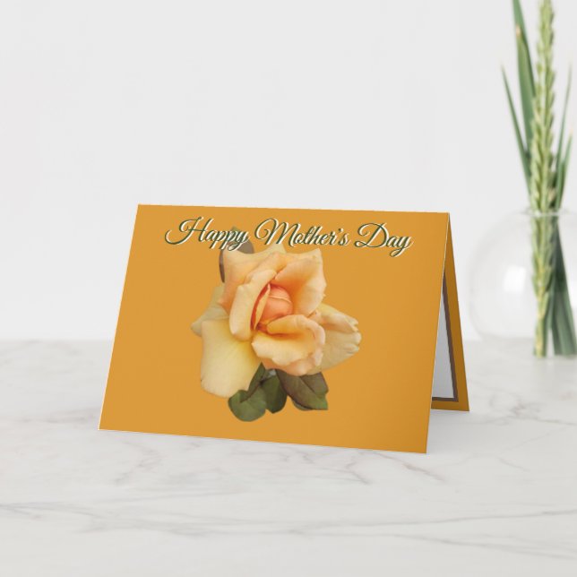 Tarjeta de Día de la Madre del Rosa de naranja de  (Anverso)