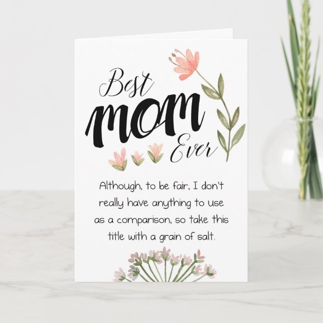 tarjeta de Día de la Madre divertida mejor mamá nu (Anverso)