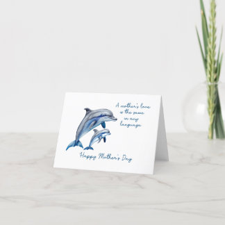 Tarjeta de Día de la Madre Dolphin Animal Mom and