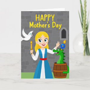 Tarjeta de día de la madre doncella dulce