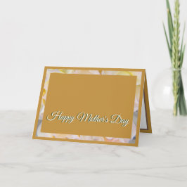 Tarjeta de Día de la Madre dorado de cúmulo rosa r