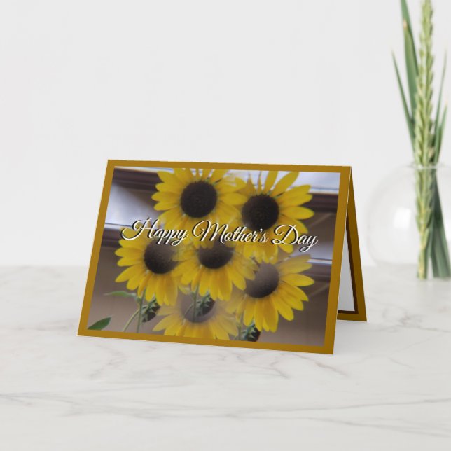 Tarjeta de Día de la Madre dorado Sunflower Kaleid (Anverso)