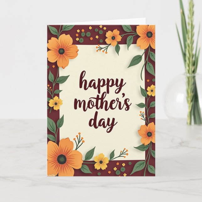 Tarjeta de Día de la Madre Dulce Borgoña (Anverso)
