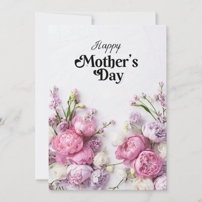 Tarjeta de Día de la Madre floral clásica (Anverso)