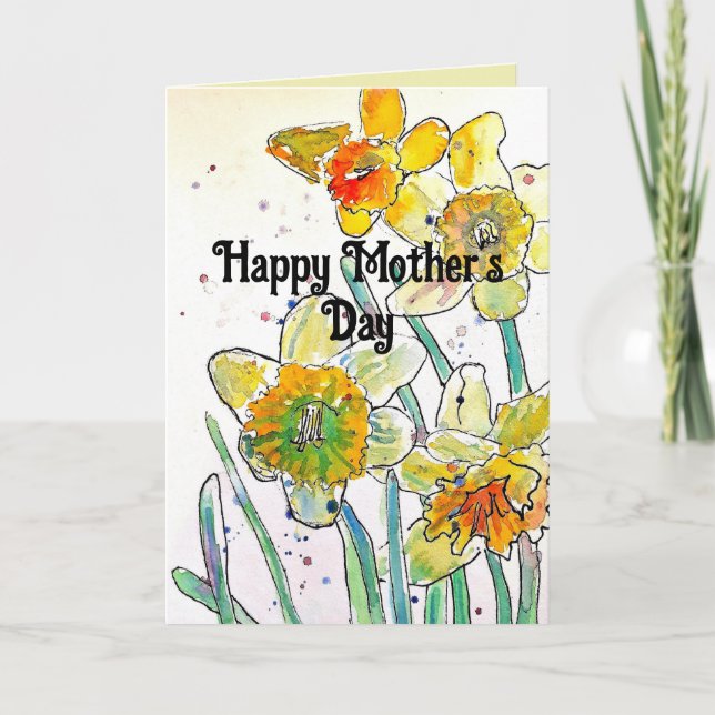 Tarjeta de Día de la Madre floral Daffodil Waterco (Anverso)