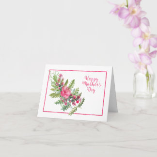 Tarjeta de Día de la Madre Floral Rosa