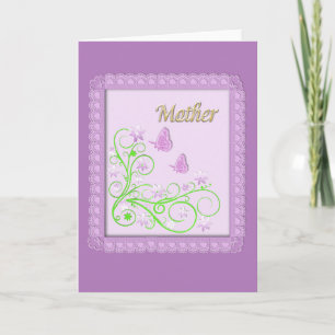 Tarjeta de Día de la Madre floral rosa