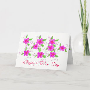 Tarjeta de Día de la Madre florido rosa bonito