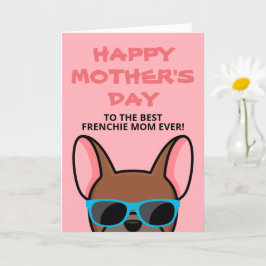 Tarjeta de Día de la Madre Frenchie para una Cierv