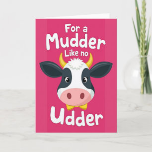 Tarjeta de día de la madre Magenta Cow Sweet