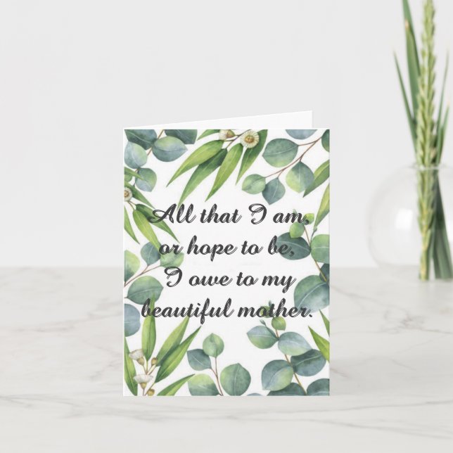 Tarjeta de Día de la Madre - Mi bella madre (Anverso)