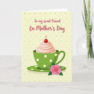 Tarjeta de Día de la Madre para Amiga con Rosa Ros