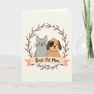 Tarjeta de Día de la Madre para Amigas Mascotas Du