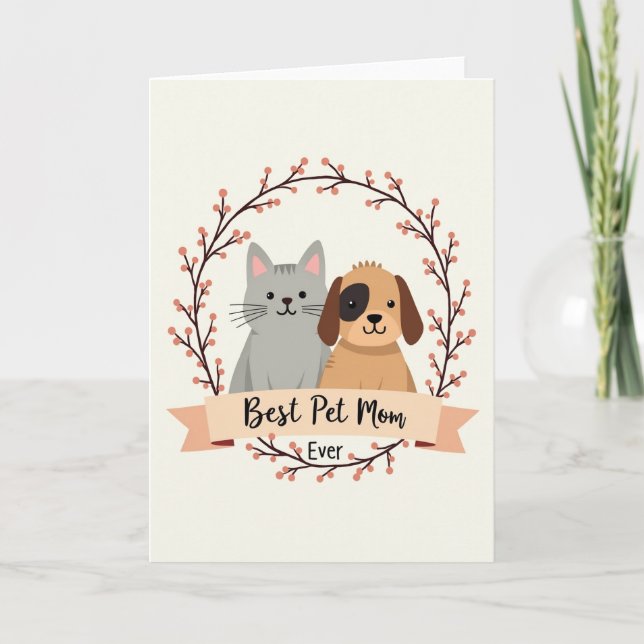 Tarjeta de Día de la Madre para Amigas Mascotas Du (Anverso)