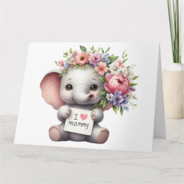 Tarjeta de Día de la Madre para elefantes de bonit
