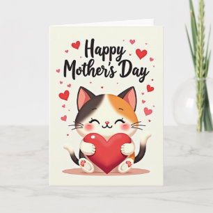 Tarjeta de Día de la Madre para Gatito con Cariño