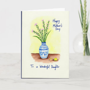 Tarjeta de Día de la Madre para hija florecida