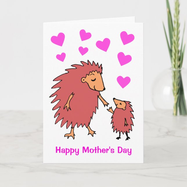 Tarjeta de Día de la Madre para madres e hijos Cut (Anverso)