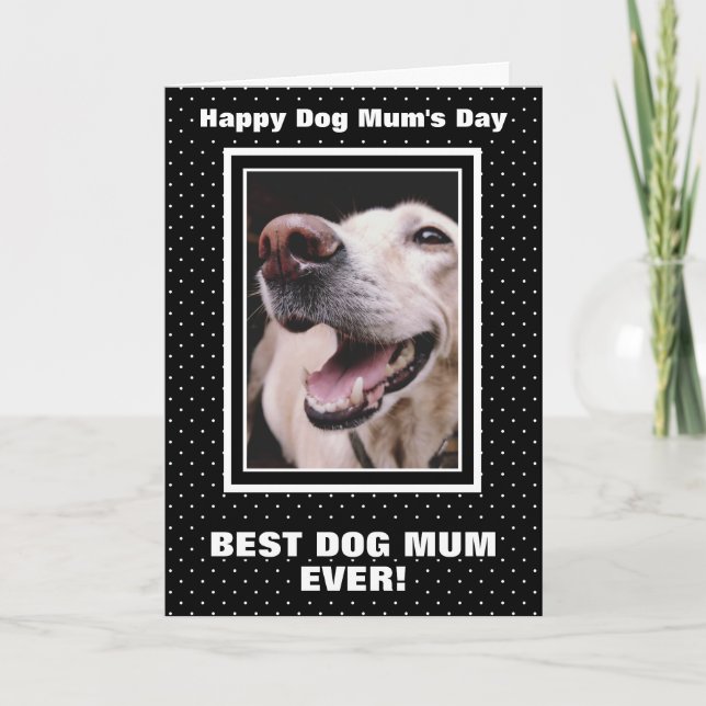 Tarjeta de Día de la Madre para Mamá de perro (Anverso)