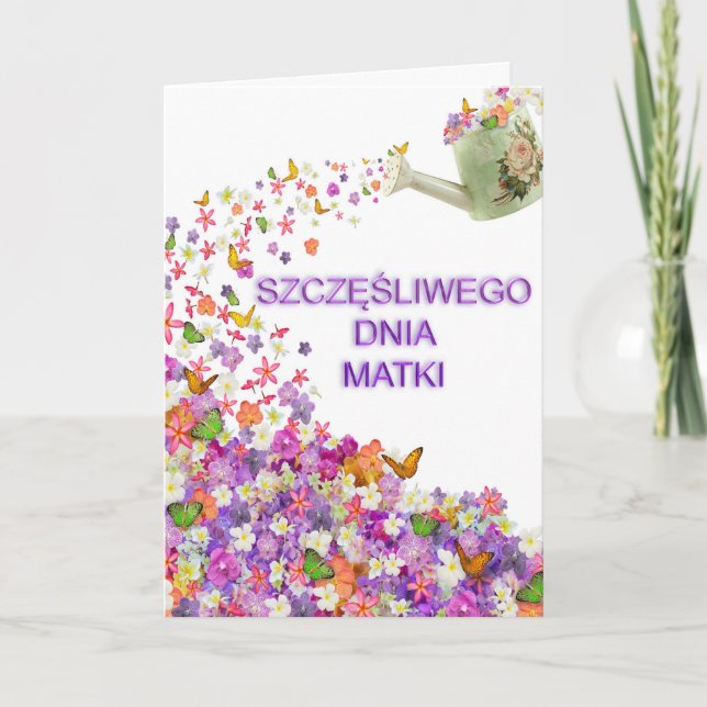 Tarjeta de Día de la Madre Polaca Szczęśliwego Dni (Anverso)