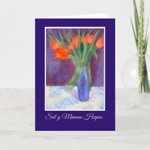 Tarjeta de Día de la Madre Red Tulips, saludo galé