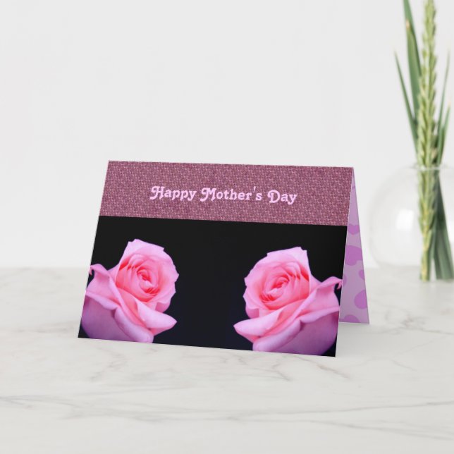 Tarjeta de Día de la Madre Rosa Rosa Rosa (Anverso)