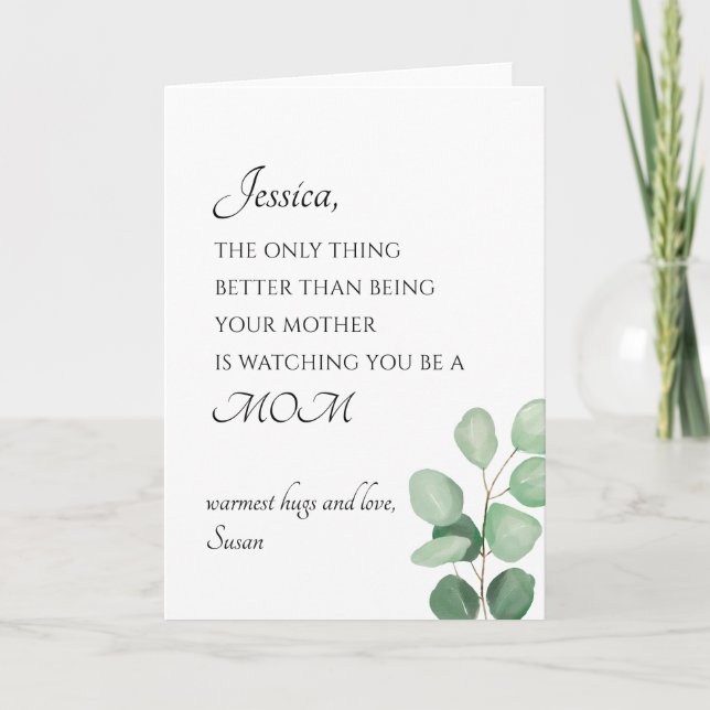 Tarjeta de Día de la Madre sentimental a la hija (Anverso)