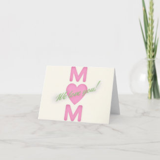 Tarjeta de Día de la Madre simple de frase rosa