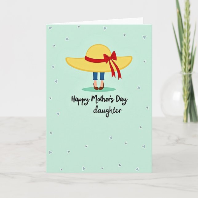 Tarjeta de día de la madre soleado de hija (Anverso)