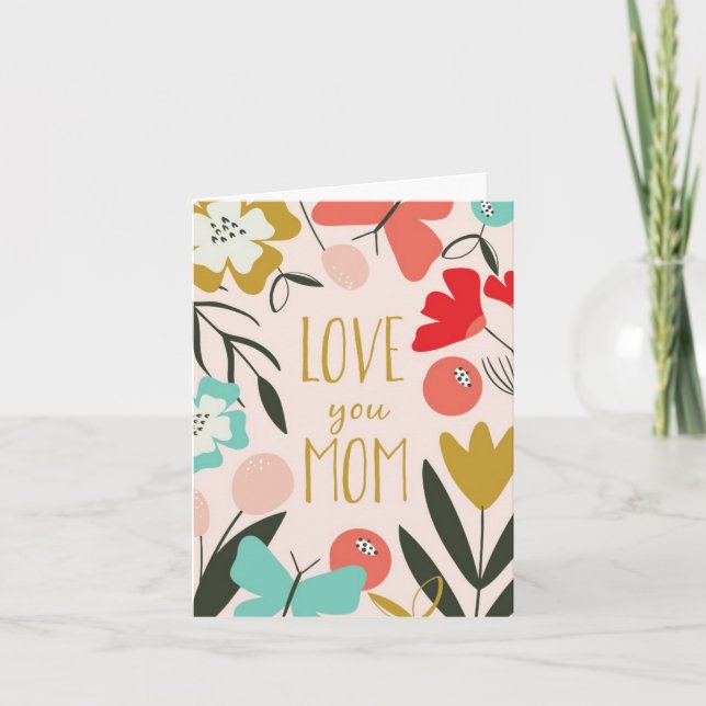 Tarjeta de Día de la Madre - Te amo, mamá (Anverso)