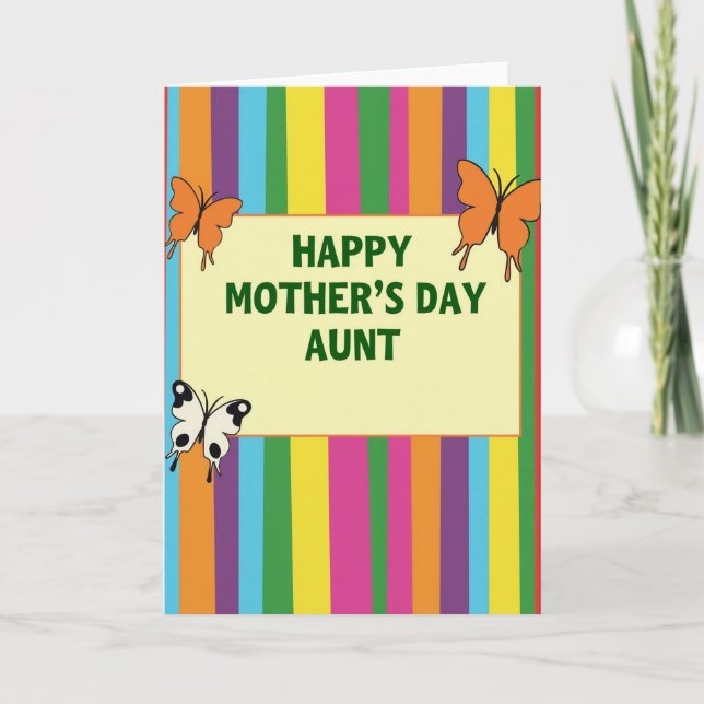 Tarjeta de Día de la Madre Tía Alegre (Anverso)