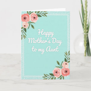 Tarjeta de Día de la Madre Tía Verde Turquesa