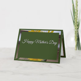 Tarjeta de Día de la Madre verde Sunflower Kaleido