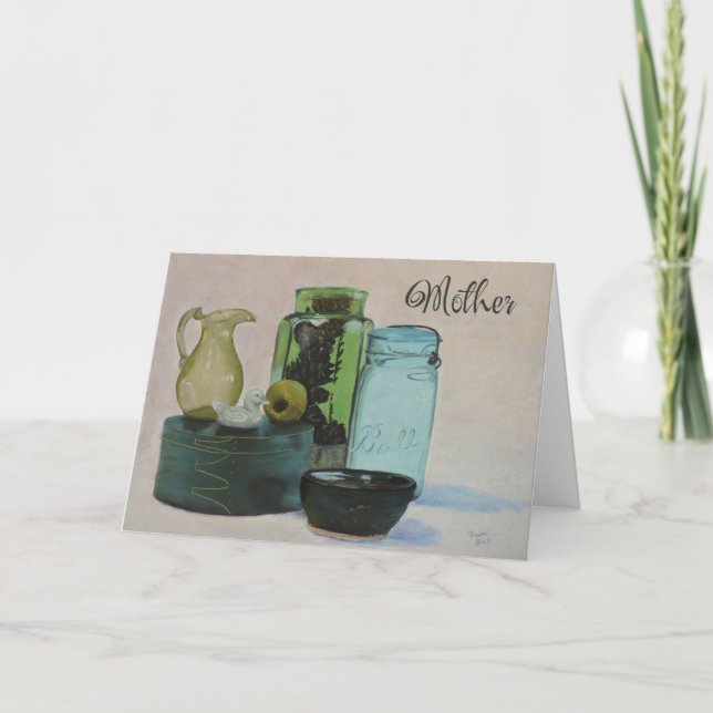 Tarjeta de Día de la Madre Vidrio Verde (Anverso)