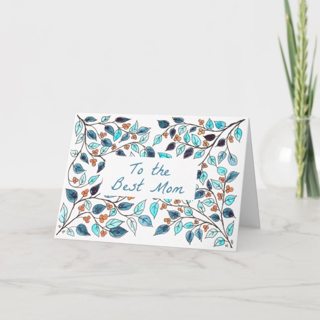 Tarjeta de Día de la Madre Vino azul (Anverso)