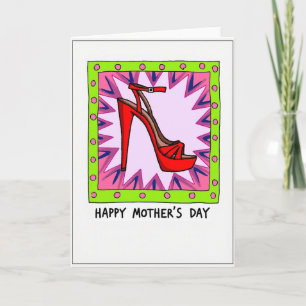 Tarjeta de Día de la Madre Zapato Escarlata