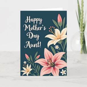 Tarjeta de día de la tía feliz a rayas