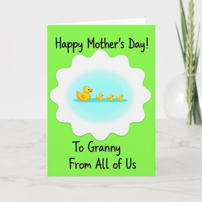 Tarjeta de día de las madres acuática neón (Anverso)