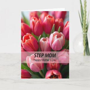 Tarjeta de Día de las Madres Amor Tulipán Rosa