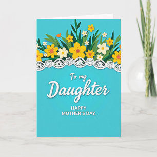 Tarjeta de Día de las Madres Aqua Azul para Madre