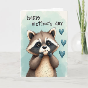 Tarjeta de Día de las Madres con Animales Suaves
