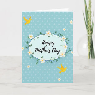 Tarjeta de Día de las Madres con Follaje Floral