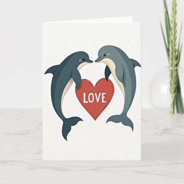 Tarjeta de Día de las Madres Corazón Encarnado Dul (Anverso)