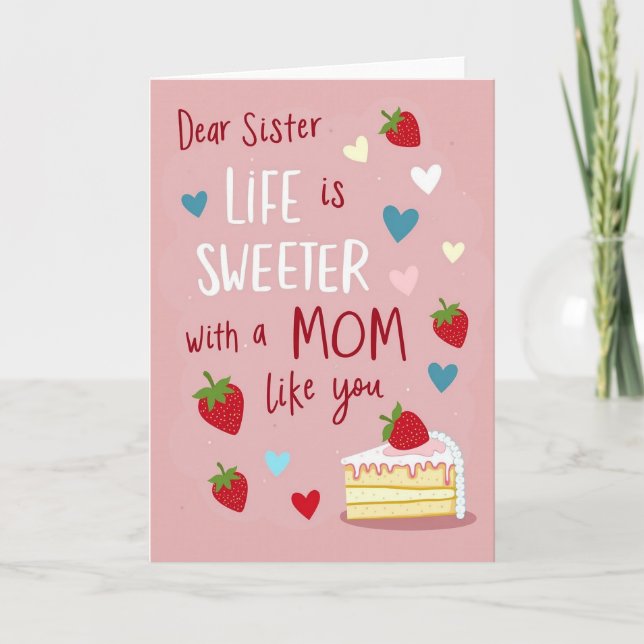 Tarjeta de Día de las Madres de Nubes Rosadas (Anverso)