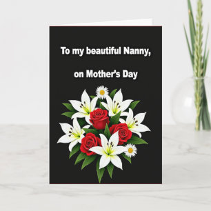 Tarjeta de Día de las Madres Floral para Niñera