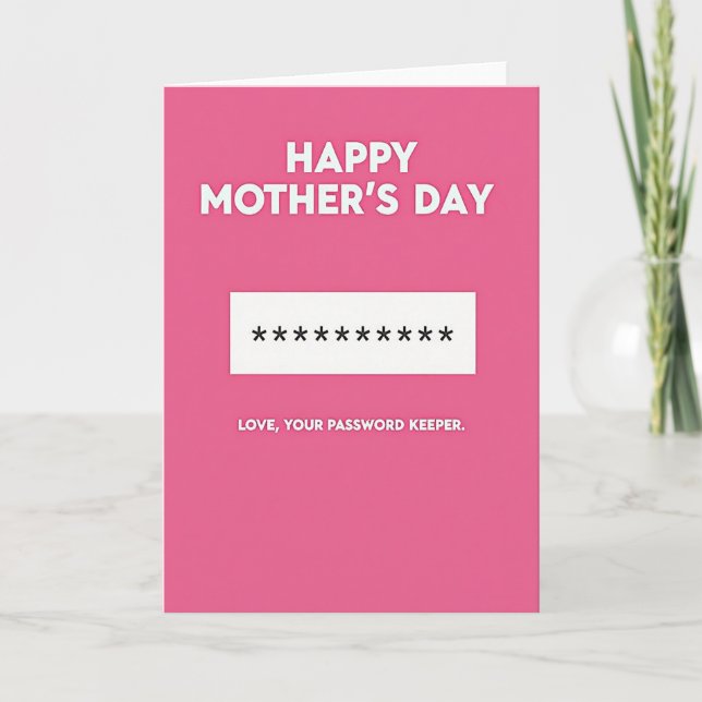 Tarjeta de Día de las Madres Fuchsia Dulce (Anverso)