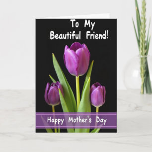Tarjeta de Día de las Madres Morada Regia